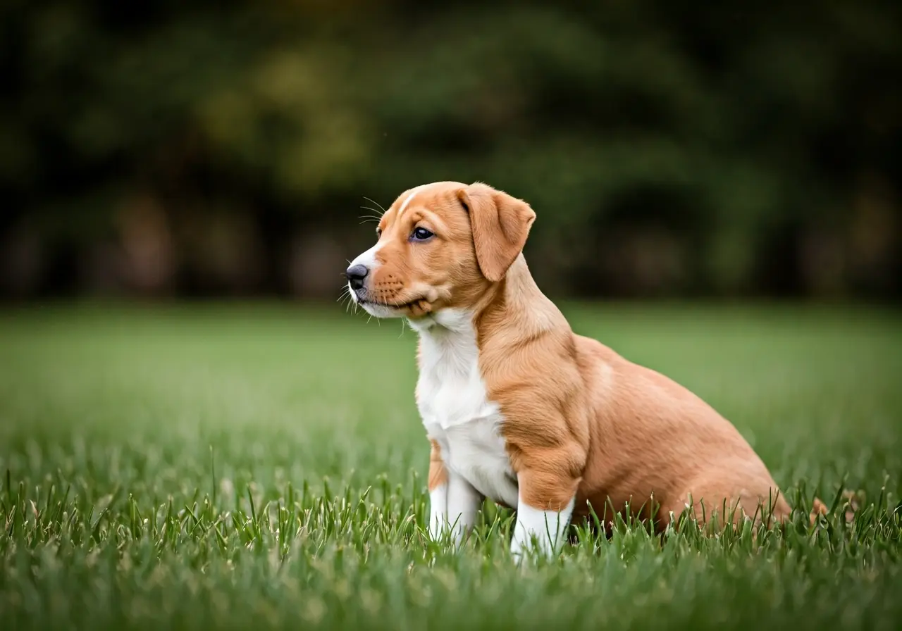 A playful puppy learning commands with positive reinforcement techniques. 35mm stock photo