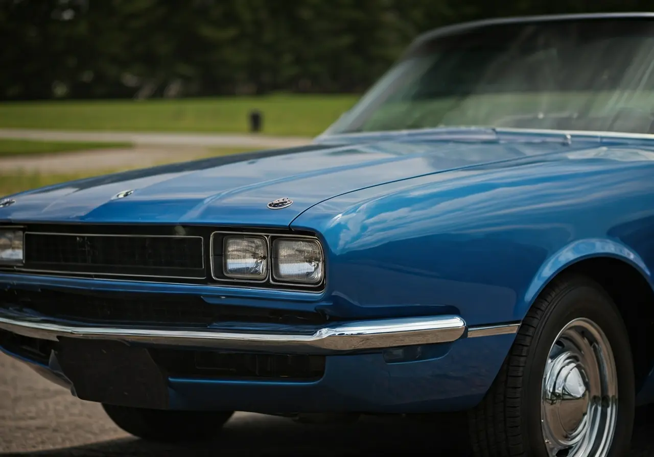 A shiny, meticulously cleaned car interior with polished surfaces. 35mm stock photo