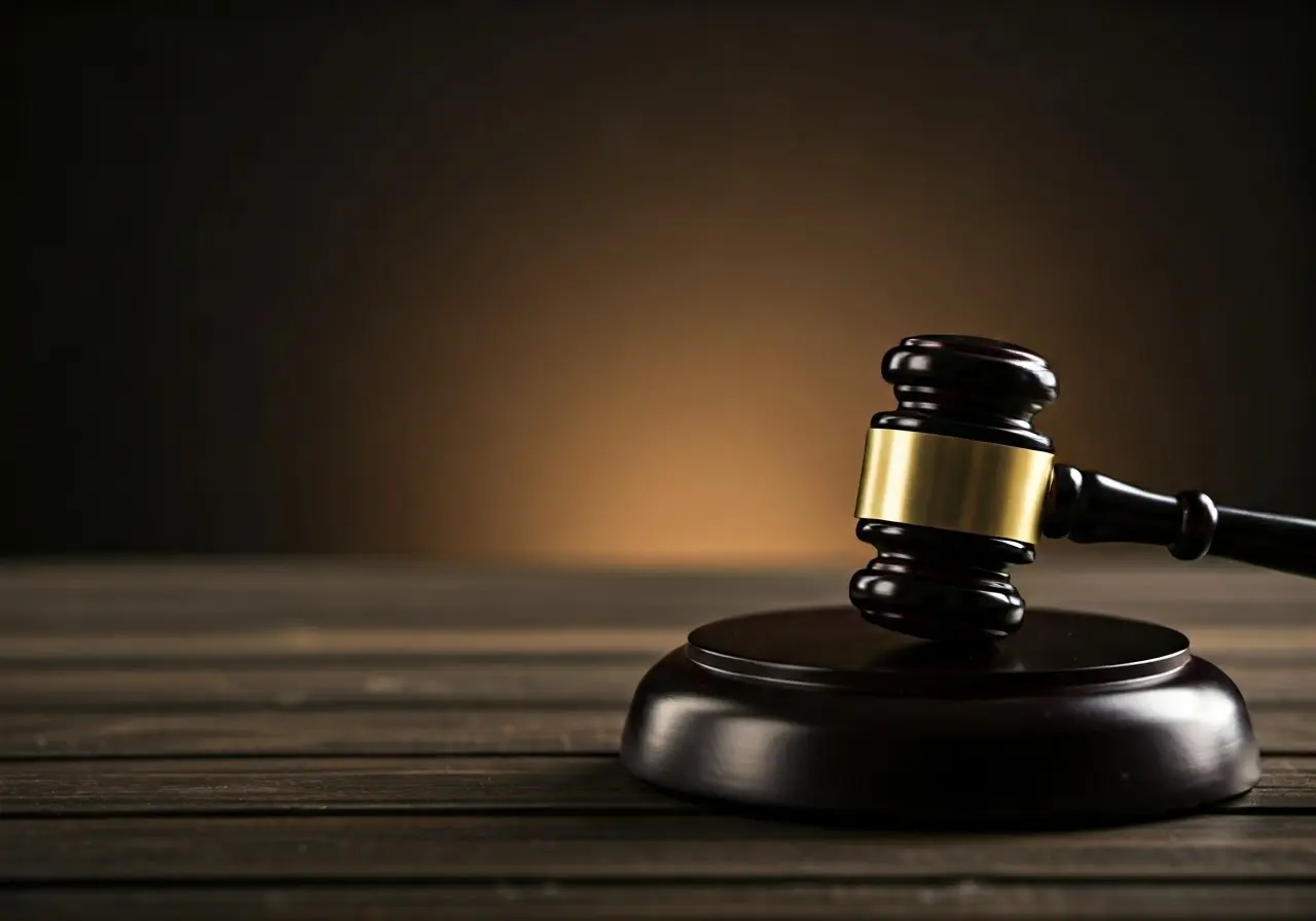 A gavel resting on a book labeled DUI Law. 35mm stock photo