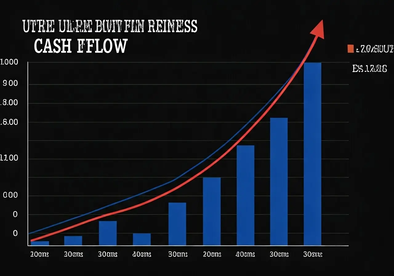 A chart showing upward cash flow for a UK business. 35mm stock photo