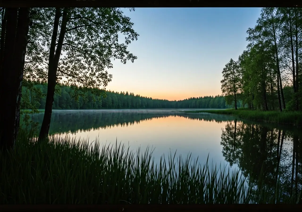 A serene landscape symbolizing peace and mental clarity. 35mm stock photo