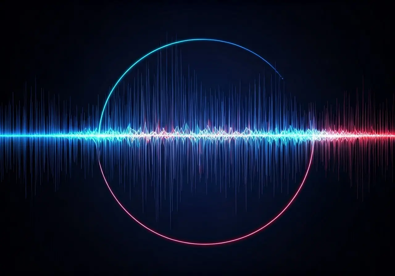 A futuristic terahertz wand emitting waves in a dark background. 35mm stock photo