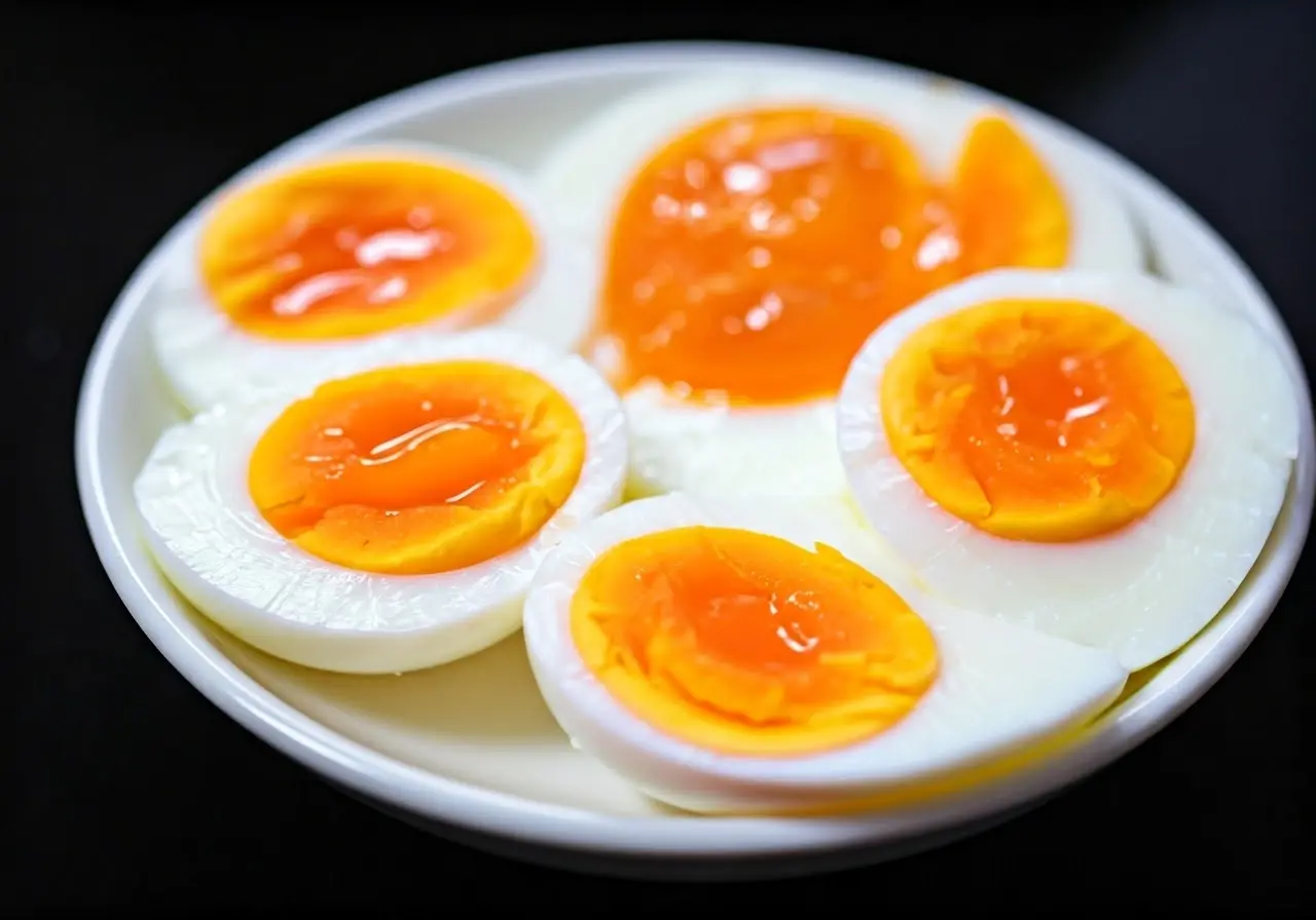 A close-up of a freshly cooked Hong Kong egglet. 35mm stock photo