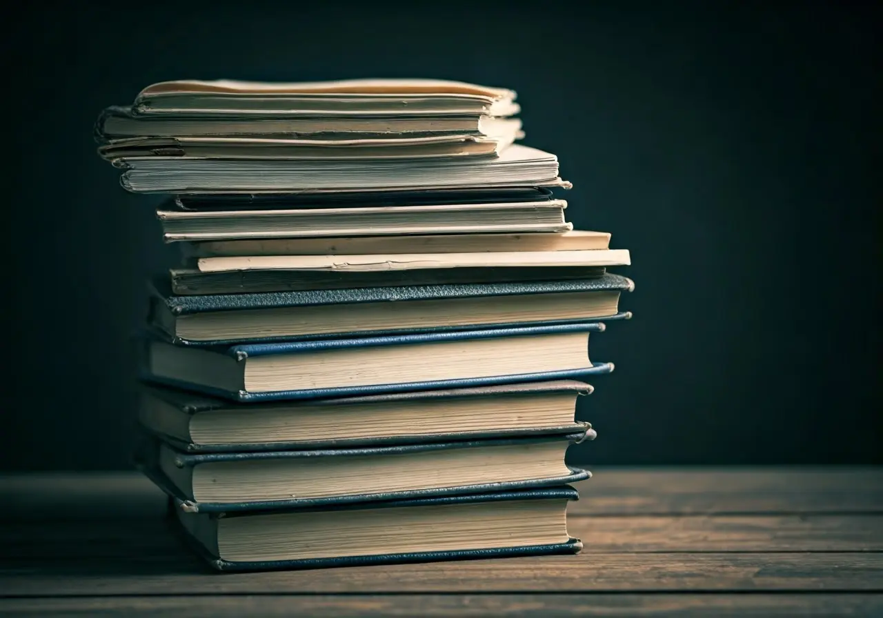 A close-up of a stack of assorted valuable items. 35mm stock photo