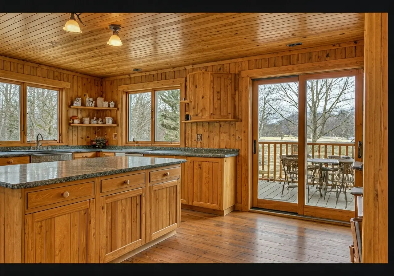 A cozy Fayetteville vacation rental with welcoming, bright decor. 35mm stock photo