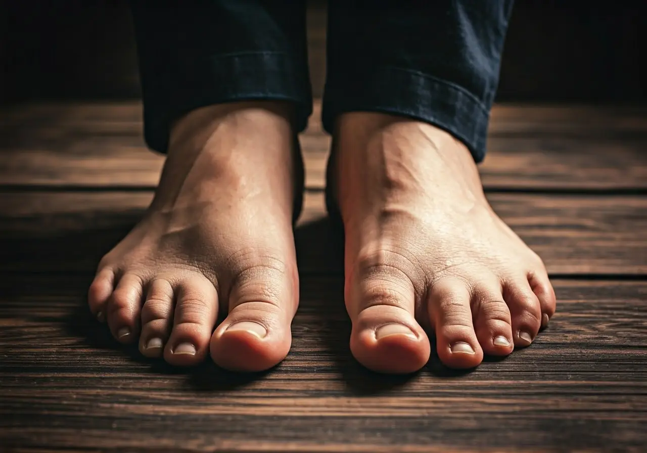A close-up of stylish barefoot shoes on a wooden surface. 35mm stock photo