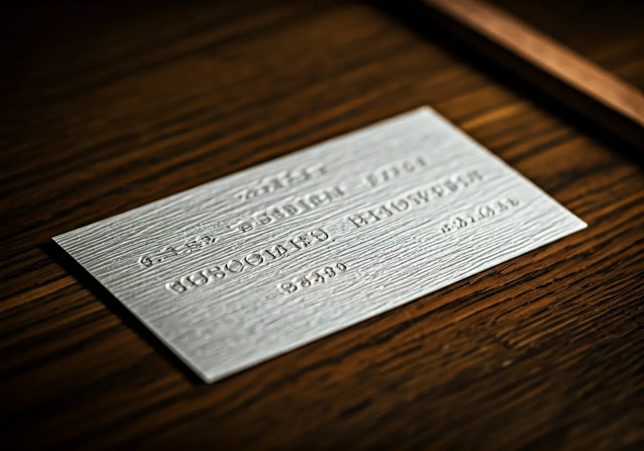 A close-up of a custom embosser pressing paper. 35mm stock photo