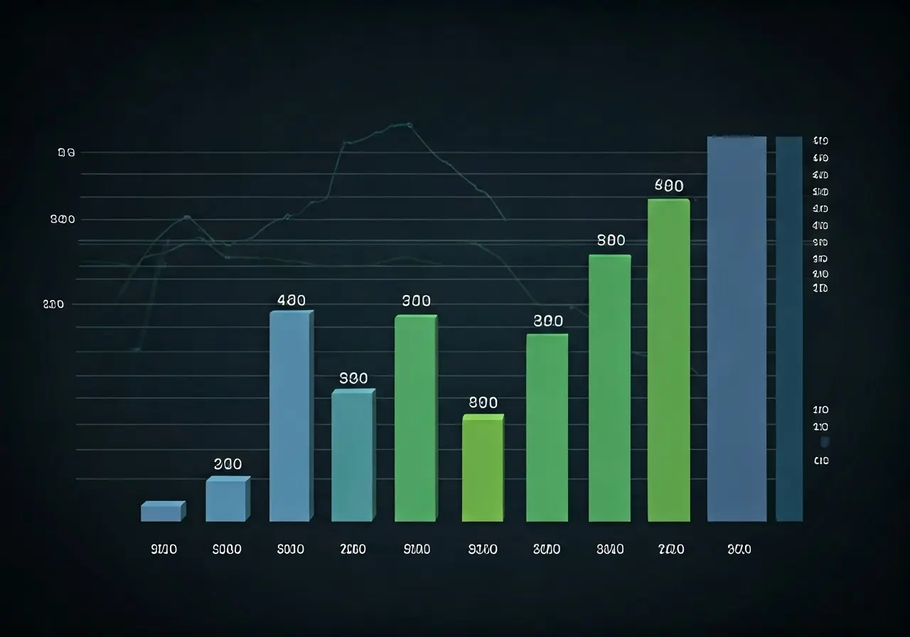 A bar graph showing conversion rate statistics and SEO metrics. 35mm stock photo