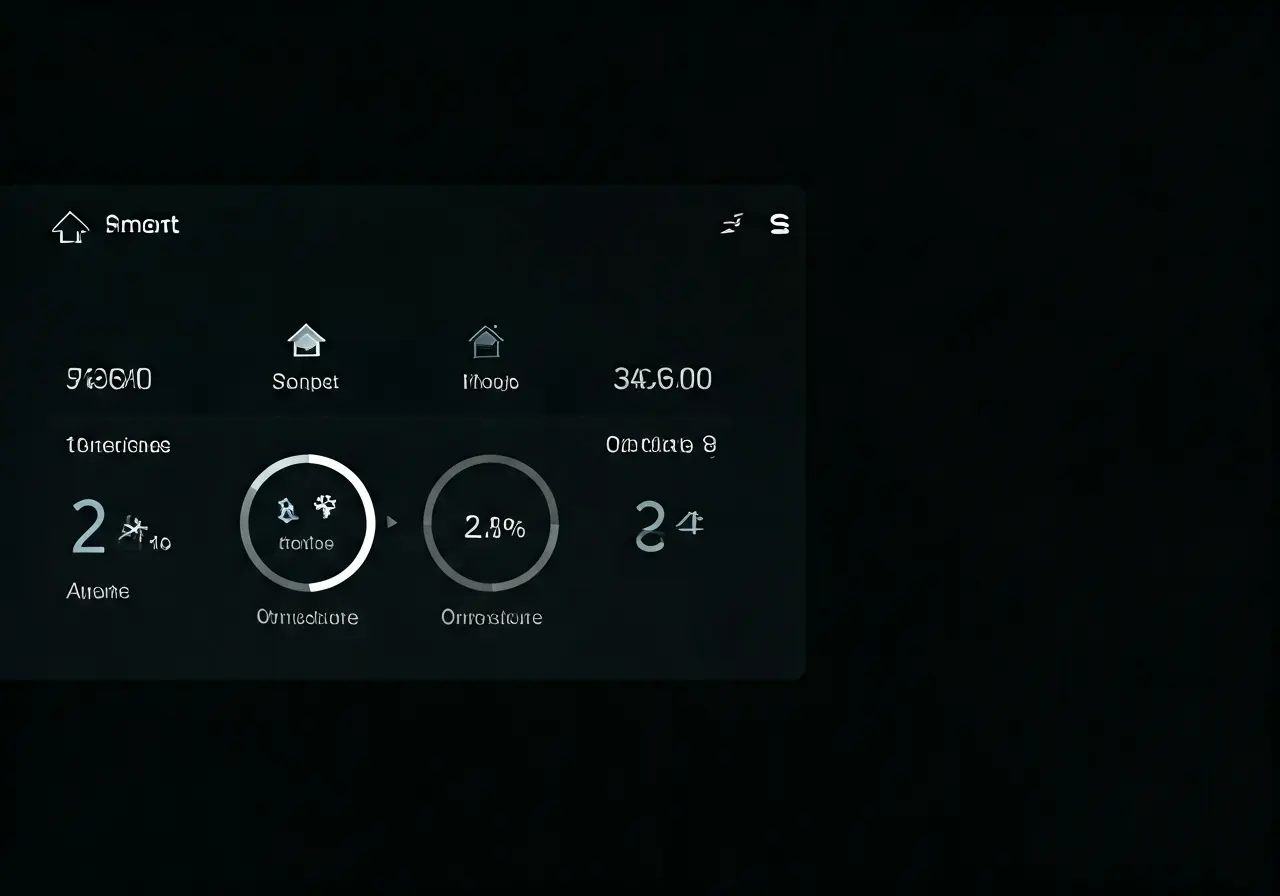 A modern smart home interface displaying climate control settings. 35mm stock photo