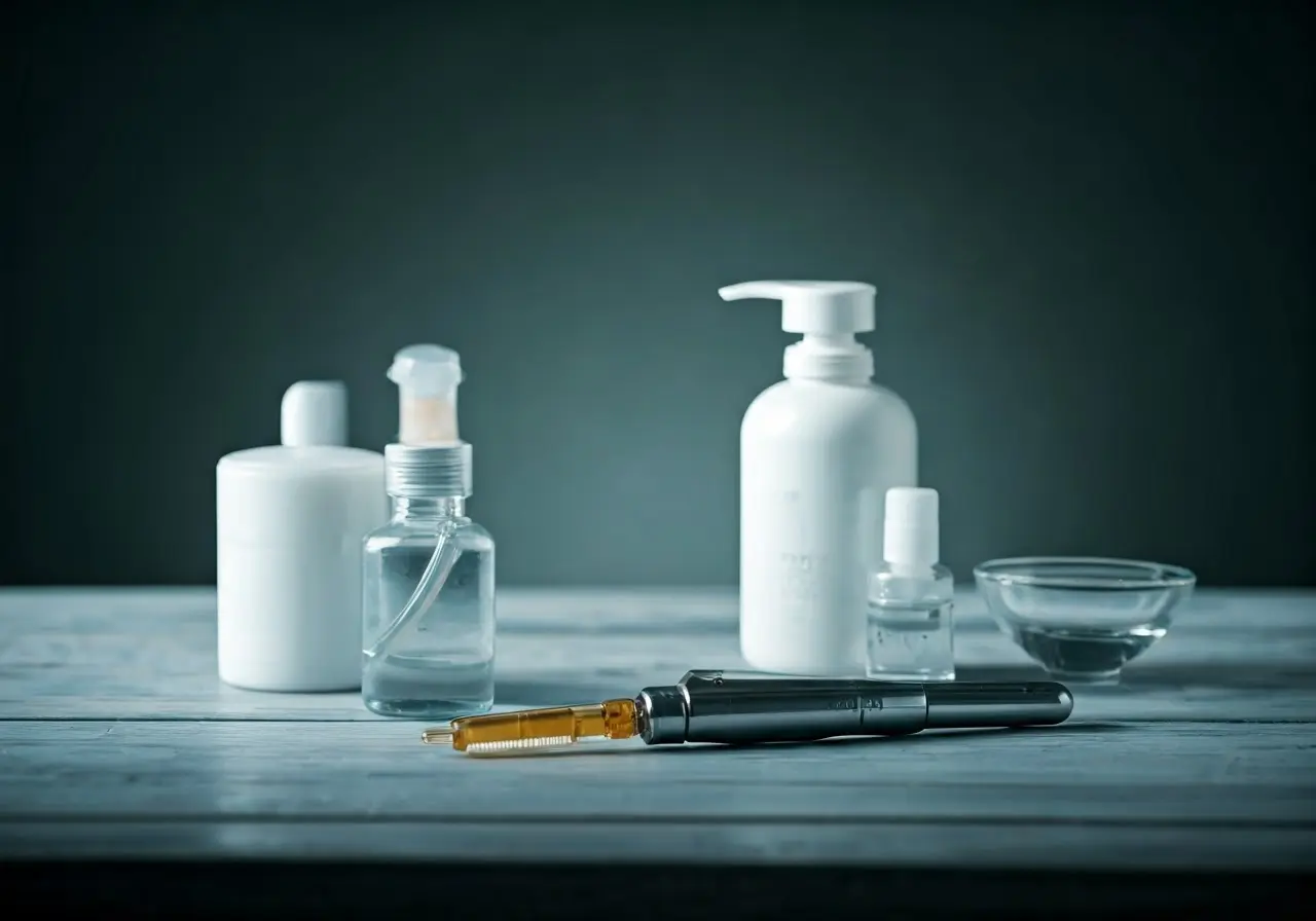 A serene spa setting with elegant Botox treatment tools. 35mm stock photo