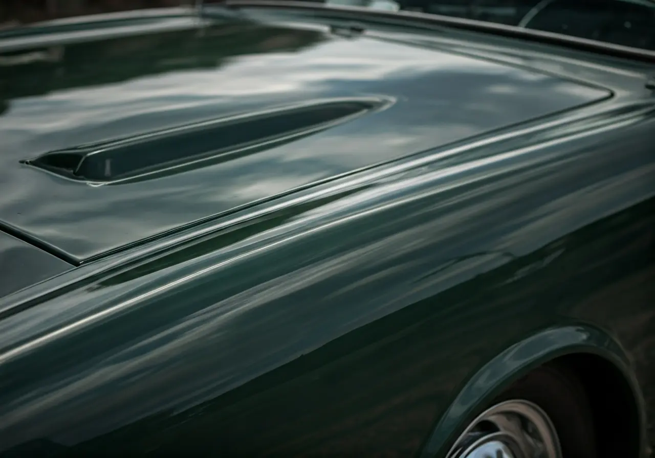 A shiny, clean car interior with spotless upholstery and carpet. 35mm stock photo