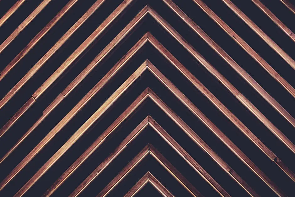 Diagonal wooden pattern with geometric shapes creating a modern abstract background.