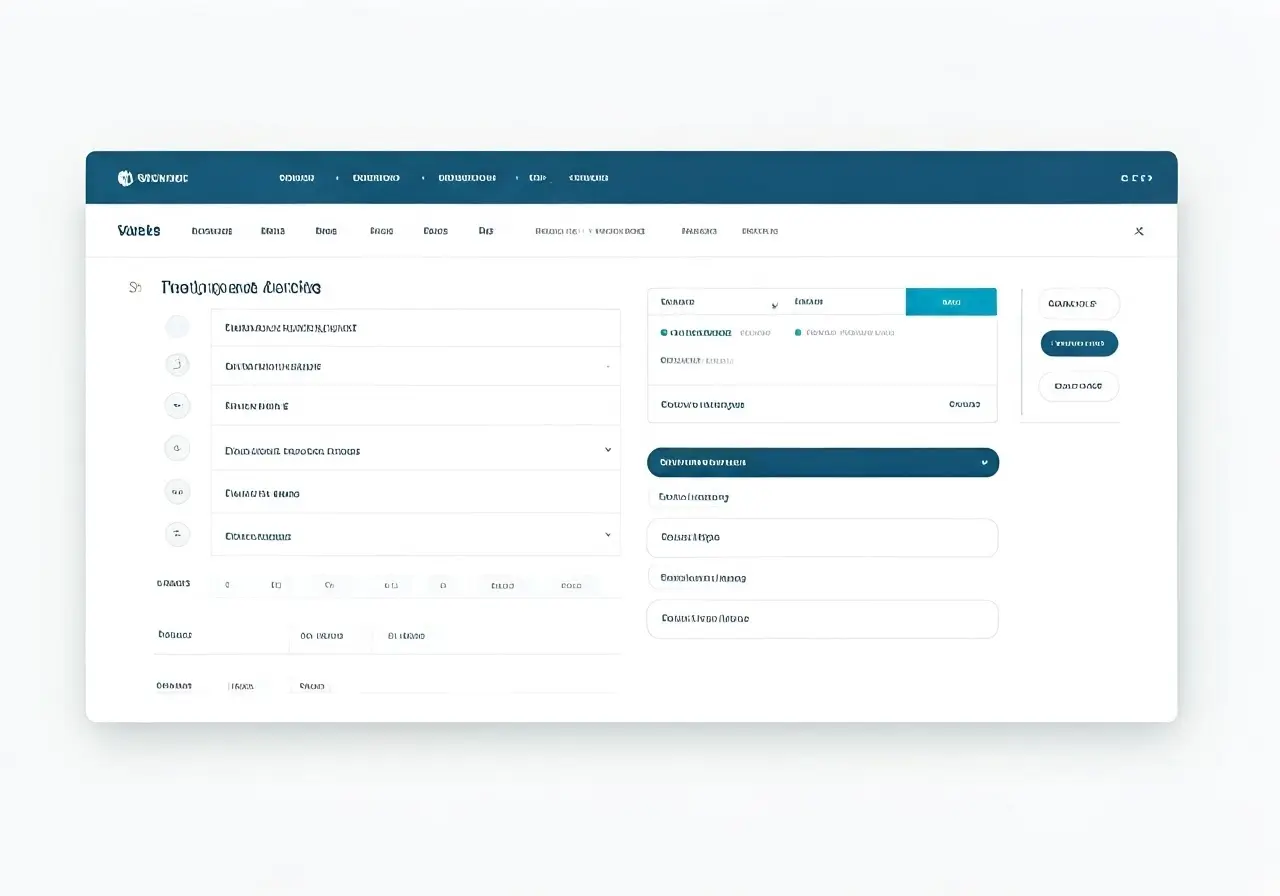 A colorful website with interactive buttons and analytics dashboard. 35mm stock photo