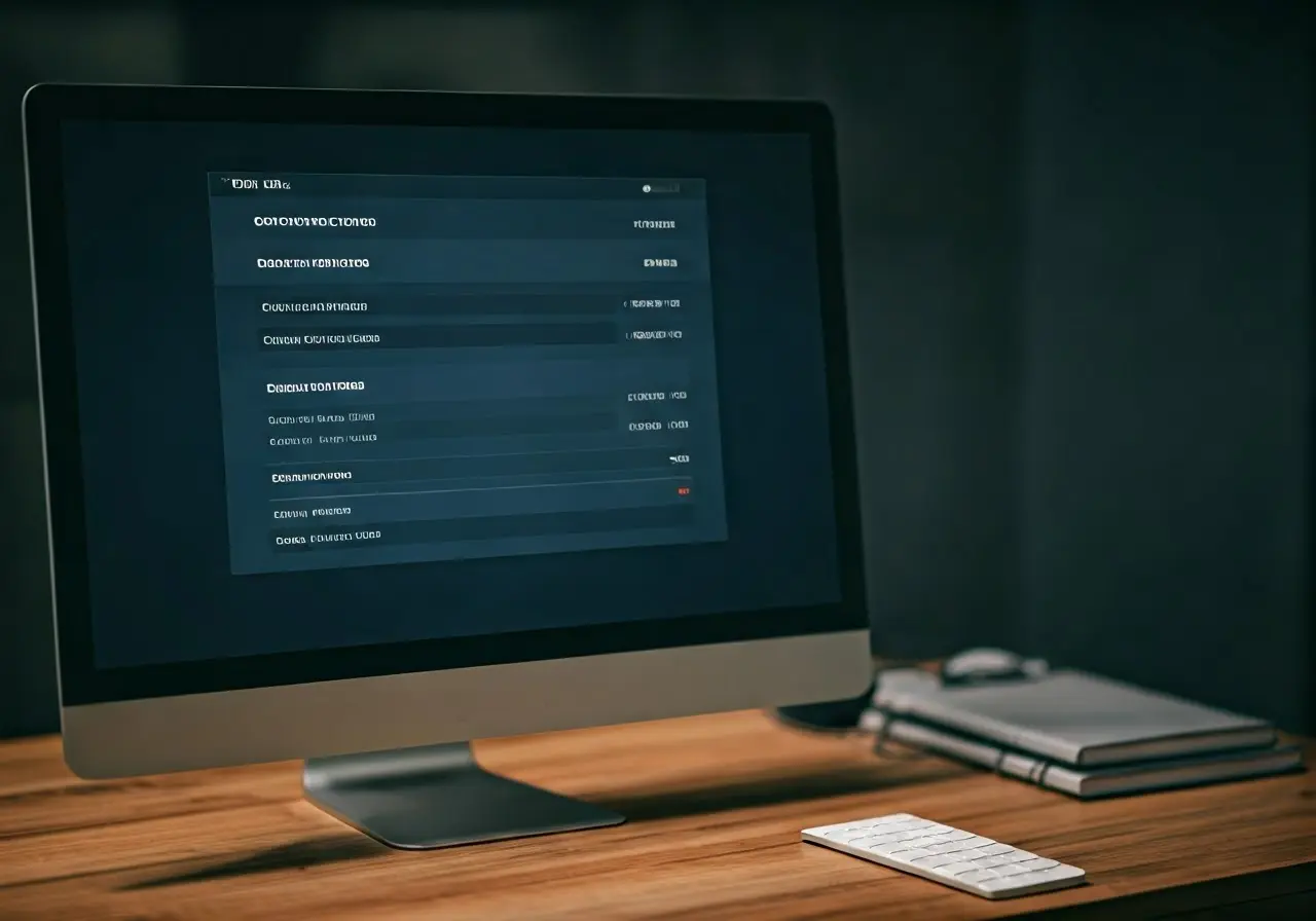 A computer screen displaying a CRM software dashboard interface. 35mm stock photo