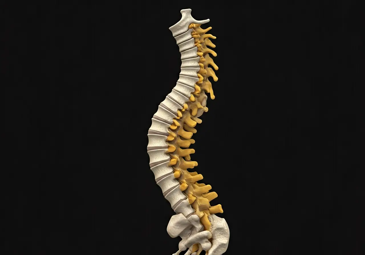 A diagram showing spinal decompression therapy on the spine. 35mm stock photo