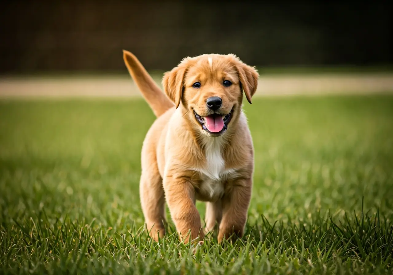 A playful puppy learning basic commands in a training class. 35mm stock photo