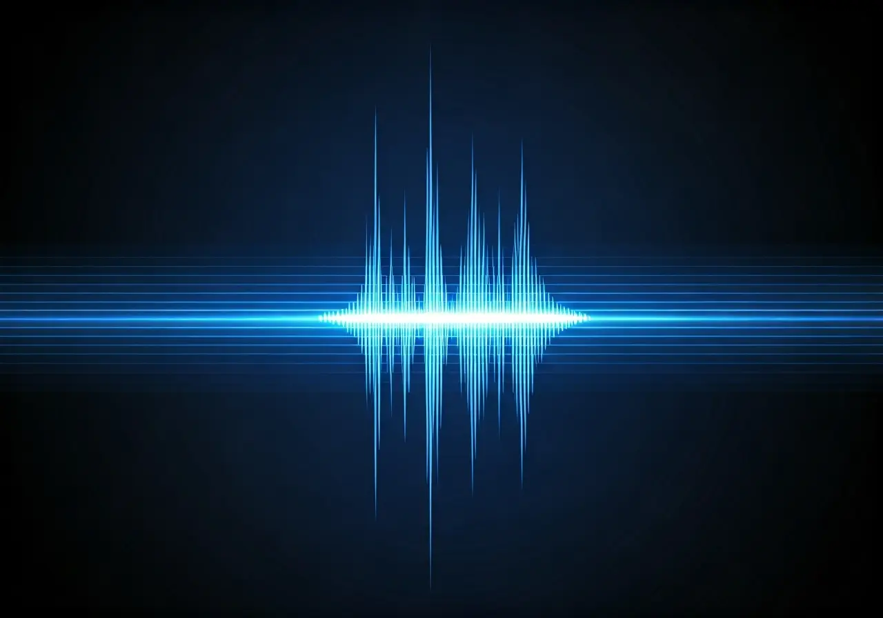 A calming sound wave illustration with peaceful blue tones. 35mm stock photo