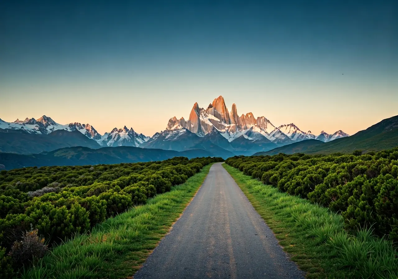 A serene mountain path symbolizing the journey to sobriety. 35mm stock photo
