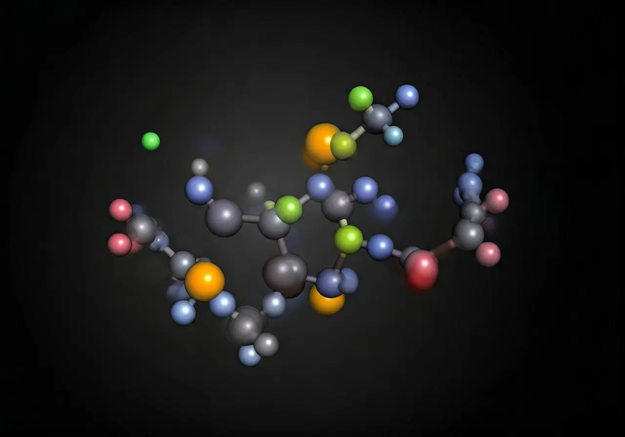 A 3D molecular model of nicotinamide adenine dinucleotide. 35mm stock photo