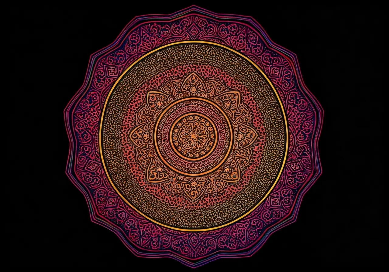 A vibrant mandala symbolizing different personality types and traits. 35mm stock photo