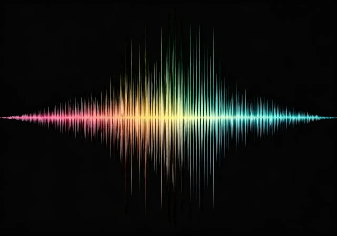 A soothing sound wave pattern with calming pastel colors. 35mm stock photo