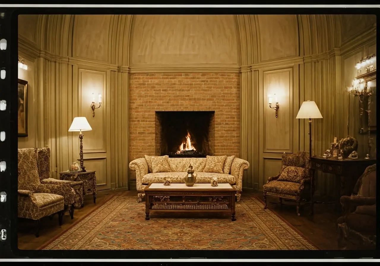 A cozy sitting room with a calming, welcoming atmosphere. 35mm stock photo