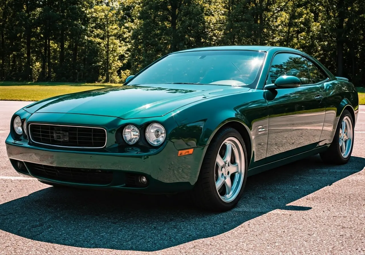 A shiny car with a ceramic-coated finish in Lexington, NC. 35mm stock photo