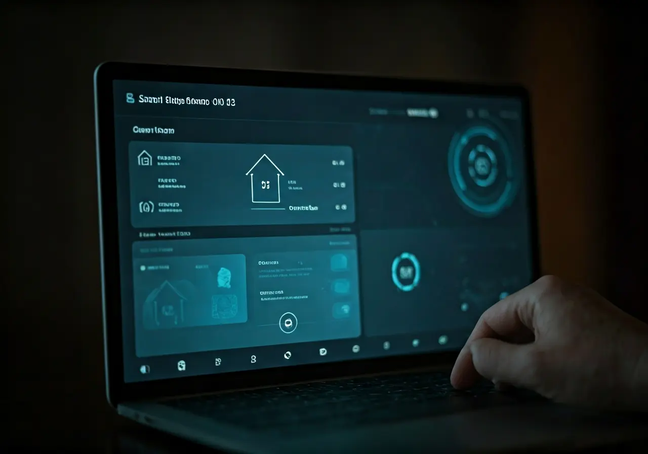 Smart home interface displaying futuristic automation features. 35mm stock photo