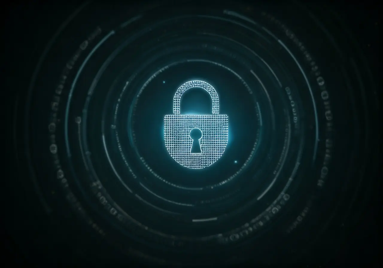 A lock icon over a digital shopping cart interface. 35mm stock photo