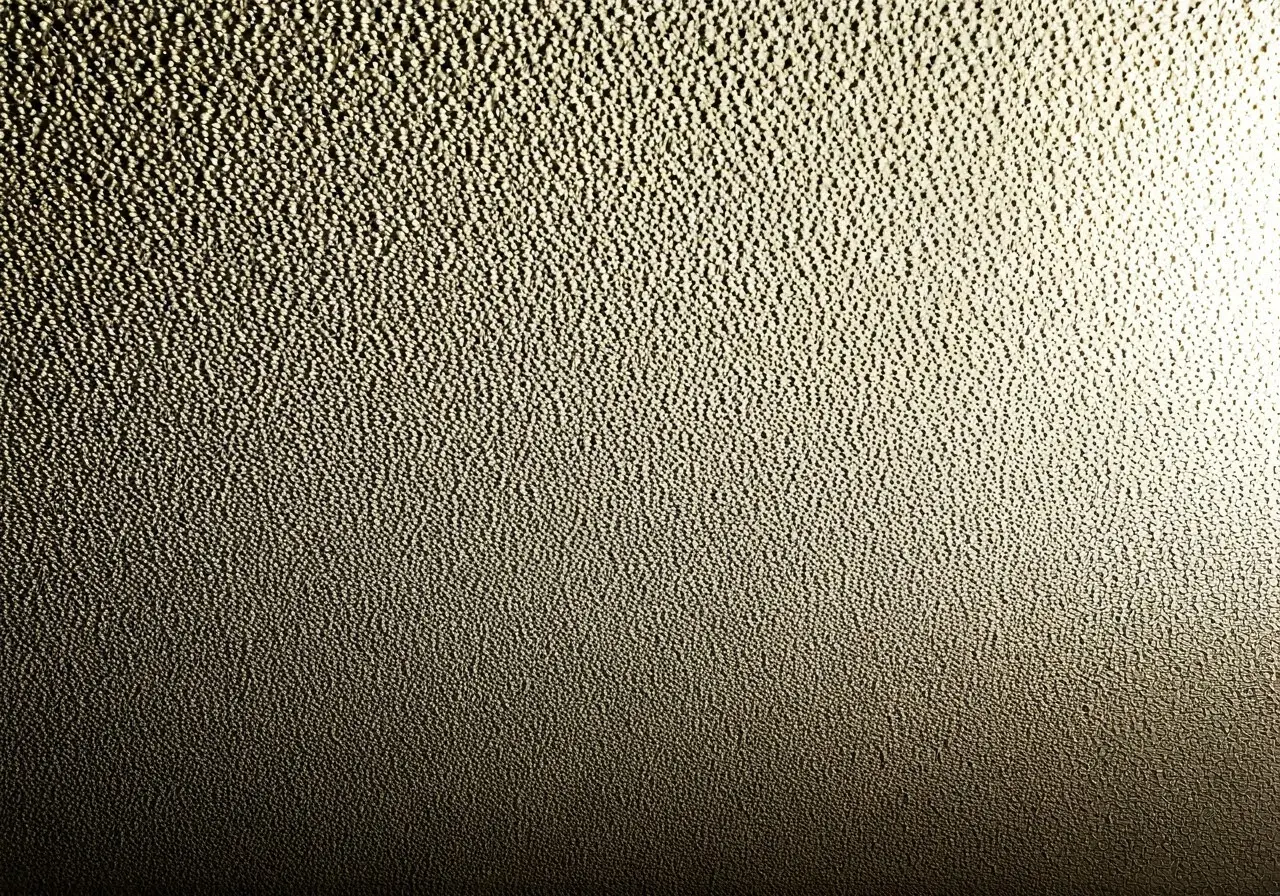 A close-up shot of textured popcorn ceiling under soft lighting. 35mm stock photo