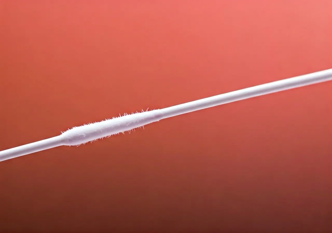 A close-up of a nasal swab for Covid testing. 35mm stock photo