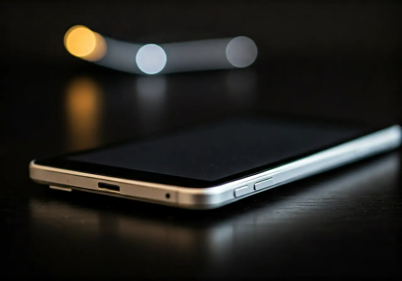 A focused shot of a sleek, modern electronic device. 35mm stock photo